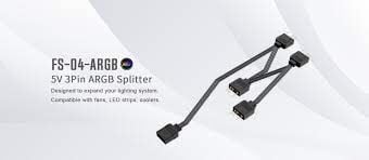 ID-COOLING FS-04 ARGB 5V 3PİN ARGB Splitter Fan Çoklayıcı