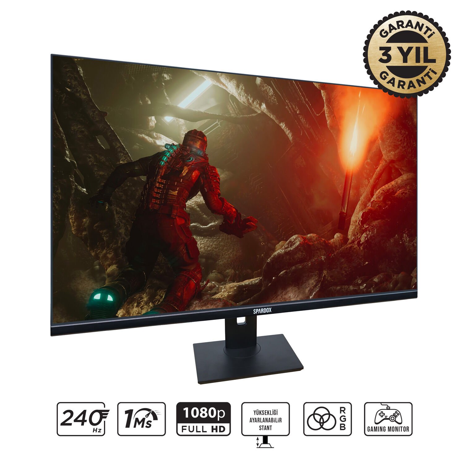 Spardox Gaming SG-32240RP 32'' 1ms GTG 240Hz VA FullHD Pivot Pro Gaming Monitör